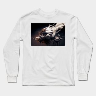 Cyberpunk Gasmask Artwork / Gasmask Splashing In Water Long Sleeve T-Shirt